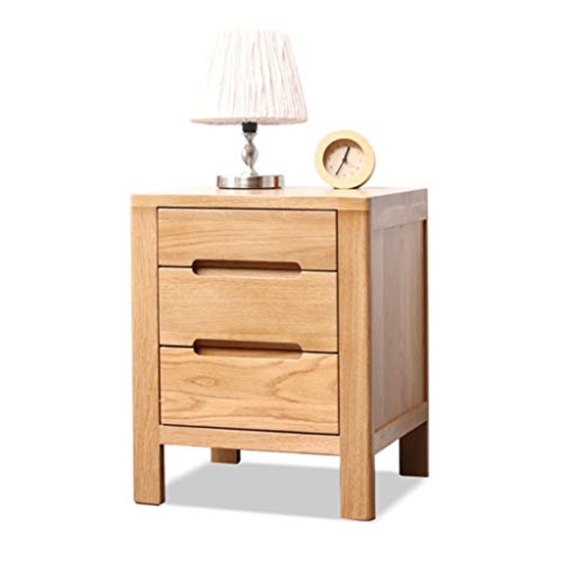 Com e cassettiere Comodino Toilette Armadietto for Camera da Letto Armadietto in Legno Tre cassetti (Color : Wood Color, Size : 40 * 35 * 50cm)